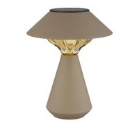 Lampada solare Lampada da tavolo Lampada da esterno color sabbia Lampada da giardino a LED Lampada da balcone, acciaio inox, LED 3000K bianco caldo, H 23 cm