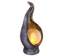Lampada solare lampada solare lampada da esterno lampada da giardino lampada da esterno zona ingresso, IP44 antispruzzo ottica fiamma argento oro, 36x LED 0.06W bianco caldo, HxLxP 26.5x12x11 cm