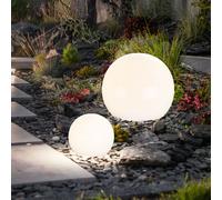 Lampada Solare Lampione Esterni LED Giardino Chiodi Bianco Luce Sferica Hof 2x