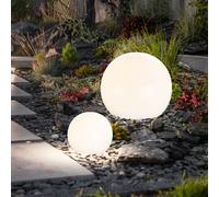 Lampada Solare Lampione Esterni LED Giardino Chiodi Bianco Luce Sferica Hof 2x