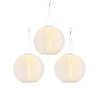 Lampada solare lanterna da esterno Lampada a LED a sospensione da giardino luce bianca per matrimonio festa lanterna da giardino decorazione, acciaio inox plastica, bianco caldo, DxH 30x 55 cm, set di