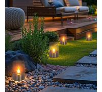 Lanterna Solare Da Esterno Con Effetto Fiamma LED Lampada Da Tavolo Giardino 4x