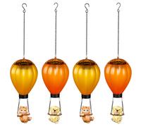 Lampada solare LED a sospensione luce da giardino mongolfiera cane gatto multicolore multicolore, metallo plastica, LED bianco caldo, LxLxH 12x12x49 cm, set da 4