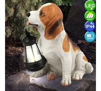 Lampada Solare LED Decorativa Scultura Beagle Figura Animale Giardino Esterno