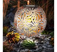 Lampada Solare LED Grigia Effetto Luce Design Giardino Faretto Argento Terrazza