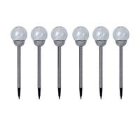 Lampada solare LED Lampada da esterno Decorazione da giardino con picchetto Lampada da patio Decorazione solare Sfera di vetro rotta, Bianco caldo, PxA 12 x 56 cm, set da 6