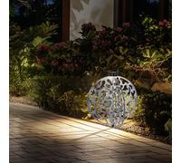 Lampada Solare Luce con Picchetto Esterni Batteria IP44 Metallo Opaco LED H 51cm