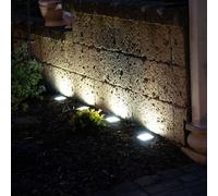 Lampada Solare Luce con Picchetto LED per Esterni Acciaio Inox Chiodi 4er Set