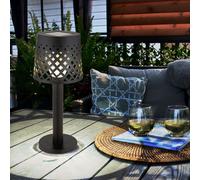 Lampada Solare Luce da Tavolo per Esterni LED Patio Nero Batteria H 21 CM