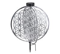 Lampada solare, luce decorativa orientale, lampada da giardino, fiore della vita, solare, luce solare, metallo per esterni, metallo, picchetto, 1x LED bianco caldo, LxLxA 40x40x51 cm