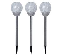 Lampada solare Luce esterna a LED Decorazione da giardino Picco terrestre Lampada da patio Decorazione solare Globo di vetro rotto, bianco caldo, DxH 12 x 56 cm, set da 3