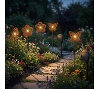 Lampada Solare Luce per Esterni a Spiedo Ruggine LED da Giardino Statue 45 CM 6x [EEK: Non valutato]