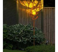 Lampada Solare Luce per Esterni Batteria Giardino Ruggine Vetro Ambra 1x LED H