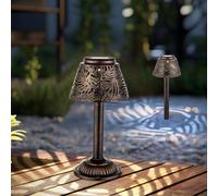 Lampada Solare Luce per Esterni da Tavolo a Spiedo LED Rame Effetto di 2er Set