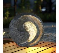 Lampada Solare Luce per Esterni Decorativa LED Sguardo di Pietra Scultura Tondo