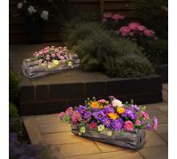 Lampada Solare Luce per Esterni Decorazione Giardino Vaso Piante Tronco LED 2er