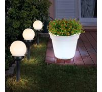 Lampada Solare Luce per Esterni Lampada a Spiedo LED Sfera Chiodi Bianco Vaso 4x