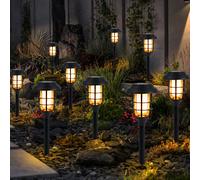 Lampada Solare Luce per Esterni Patio Fiaccola Flammeneffekt Chiodi LED 9er Set