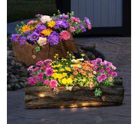 Lampada Solare Luce per Esterni Vaso LED Tronco Albero Krug Antico Giardino 2er