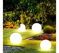 Lampada Solare Luce Sferica a Spiedo Bianco Chiodi Giardino LED Esterni 4er Set