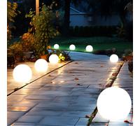 Lampada Solare Luce Sferica Esterni Giardino LED Lampione Bianco Chiodi Hof 8x