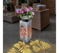 Lampada Solare Luci Ciotola Piante Dekosaeule Giardino IP44 Batteria Argento