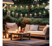 Lampada Solare Luci Luce per Esterni 20x LED Lanterna Chiodi Argento L 200 CM