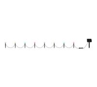 Lampada solare lucine nere luce esterna lampada solare da patio, batteria IP44 interruttore passo-passo plastica nera, LED RGB bianco caldo, LxLxH 770x3x15cm