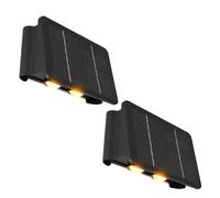 Lampada Solare da Parete Esterno Giardino Nero Up Down LED 2er Set