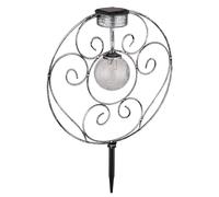 Lampada solare orientale sfera di vetro luce decorativa lampada da giardino luce solare solare in metallo per esterni, vetro metallo, picchetto, 1x LED 0,06 W bianco caldo, LxPxA 30x8,5x41 cm