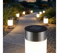 Lampada Solare Paletto Esterna LED Vialetto Cortile Acciaio 9x [EEK: Non valutato]