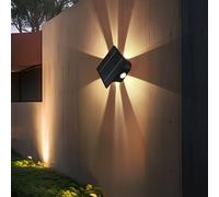 Lampada Solare Parete da Giardino Esterna Nero Terrazza Up Down LED