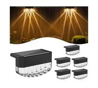 Lampada Solare Parete per Esterni,Confezione da 6 Luci Solari LED Impermeabili IP65 per Uso Esterno, Lampade Solari Bianche Calde Esterni,Decorazione del Terrazze, Balconi, Recinzioni, Giardino