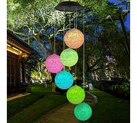 Lampada solare per carillon eolici, Lampada a sospensione impermeabile per esterni Luci decorative per campanelli eolici a LED che cambiano colore per patio / festa in giardino / albero (Palla)