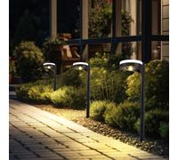 Lampada Solare per Esterni a Spiedo LED Lampione Antracite da Giardino 3er Set
