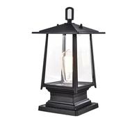 Lampada Solare per Esterni con Base Di Montaggio su Molo,Da a Pilamoderna Nera,Da da Esterno con Pannelli Solari, Perfetta per Pali da Giardino e Cortili Esterni.