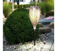 Lampada Solare per Esterni da Giardino Solardeko a Spiedo Nero Oro LED H 90cm