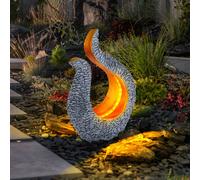 Lampada Solare per Esterni Decorazione Giardino LED Sguardo di Pietra Grigio Oro