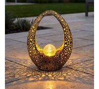Lampada Solare per Esterni Decorazione Giardino Orientale LED Patio Bronzo Oro