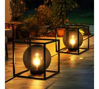 Lampada Solare per Esterni Luce Sferica LED Telaio Nichel Antico Rauch Retrò 2er