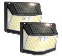 Lampada solare per esterni, rilevatore di movimento: 248 LED solare per esterni, proiettore con sensore di movimento, 3 modalità a 270°, illuminazione di sicurezza, senza fili, IP65, impermeabile, per