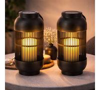 Lampada Solare per Esterni Tavolo LED da Giardino Batteria Bianco Caldo Lanterna