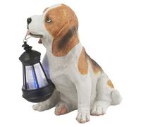 LAMPADA SOLARE PER ESTERNO PLASTICA CANE MARRONE-BIANCO, 1XLED BIANCO Art. 33371