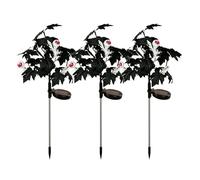 Lampada solare per Halloween, con ramo d'acero nero e bulbo oculare, illuminazione esterna impermeabile, per giardino, cortile, terrazza e sentiero, decorazione spettrale per feste fantasma e autunno