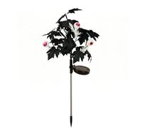 Lampada solare per Halloween, con ramo d'acero nero e bulbo oculare, illuminazione esterna impermeabile per giardino, cortile, terrazza e sentiero, decorazione spettrale per feste fantasma e autunno