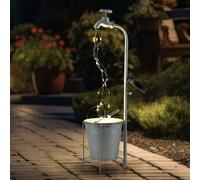 Lampada Solare Rubinetto da Giardino 30x LED Solardeko Esterni Argento H 62 CM