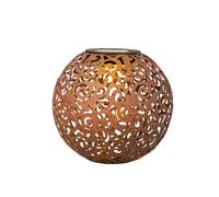 Lampada solare ruggine a luce solare per esterni sfera solare picchetto decorativo da giardino, con effetto luce orientale, metallo, 1x LED bianco caldo, DxH 18x52,5 cm
