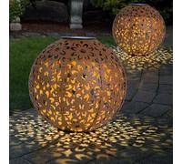 Lampada Solare Sfera Da Giardino Con Picchetto LED Set Di 2