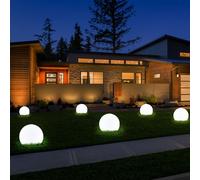 Lampada Solare Sfera Lampada Da Giardino LED Con Picchetto D 10 Cm Set Da 6