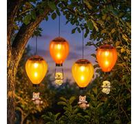 Lampada Solare Sospesa Giardino Cane Gatto Mongolfiera LED H 49 cm Set 4 Pezzi [EEK: Non valutato]